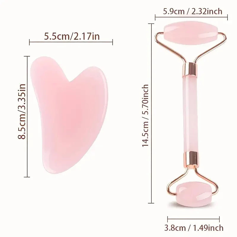 🌸 Gua Sha de Cuarzo Rosa – La Herramienta de Belleza que Tu Piel Merece ™