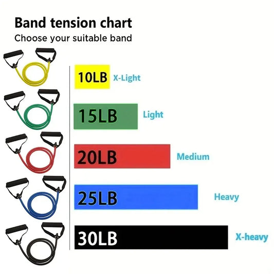 Bandas de Resistencia de Látex – 5 Niveles para Entrenamiento Completo ™