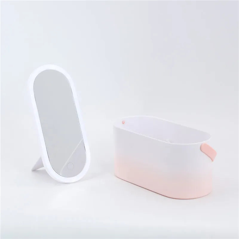 💡 Espejo de Maquillaje LED Portátil con Caja Cosmética – Diseño Plegable y Luz Ajustable ™