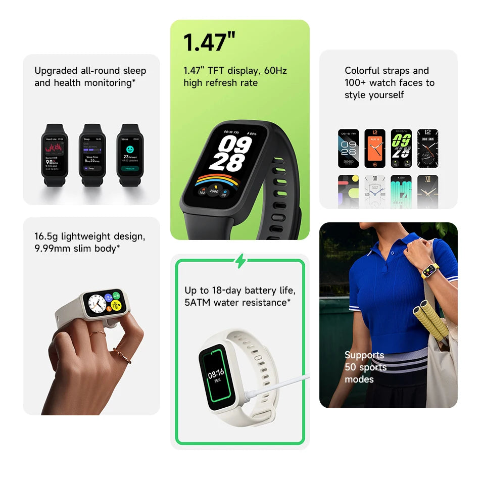 Brazalete inteligente de fitness – Monitor de actividad y pulsera smartwatch ™